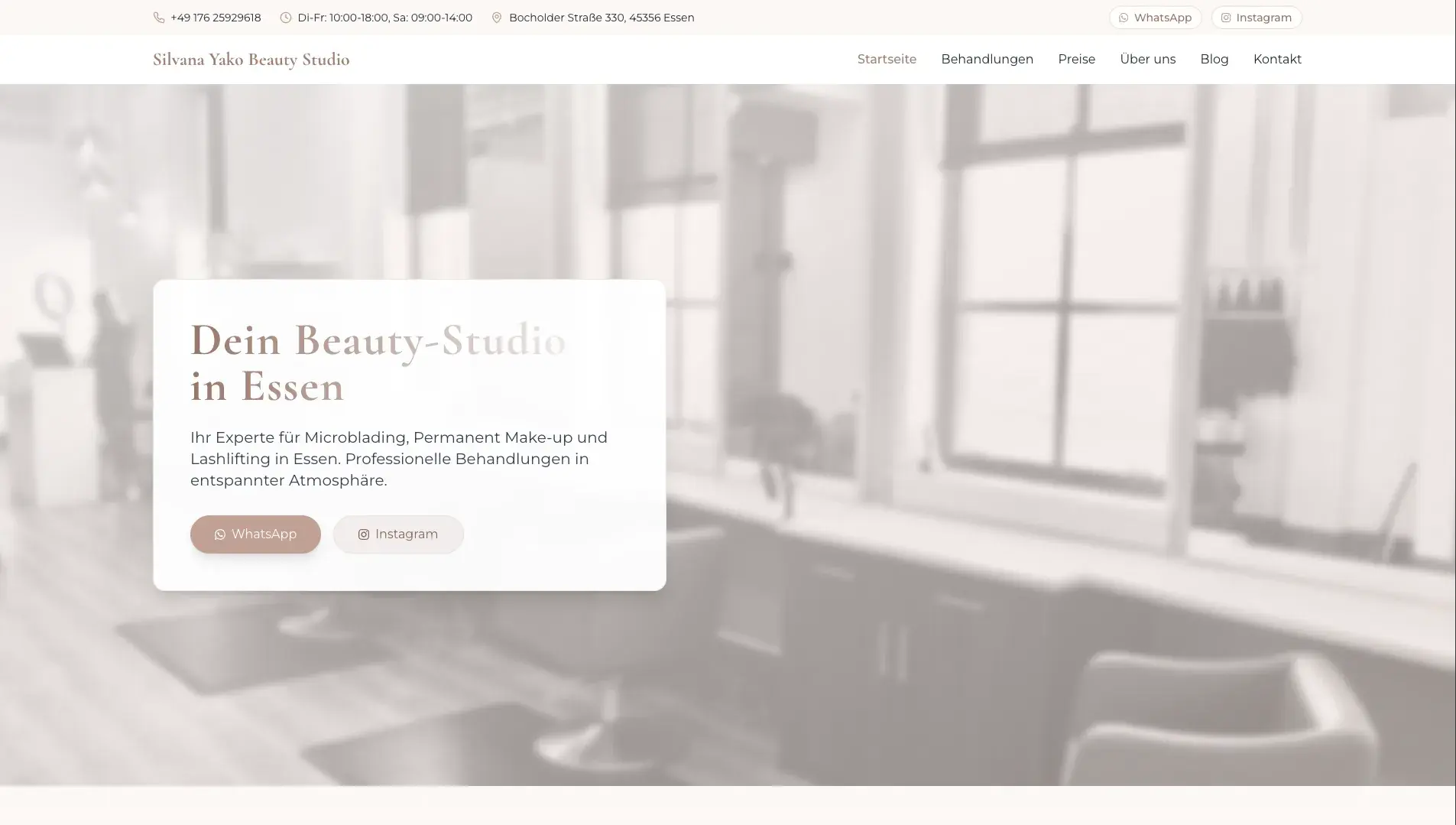 Silvana Yako Beautystudio – Webdesign